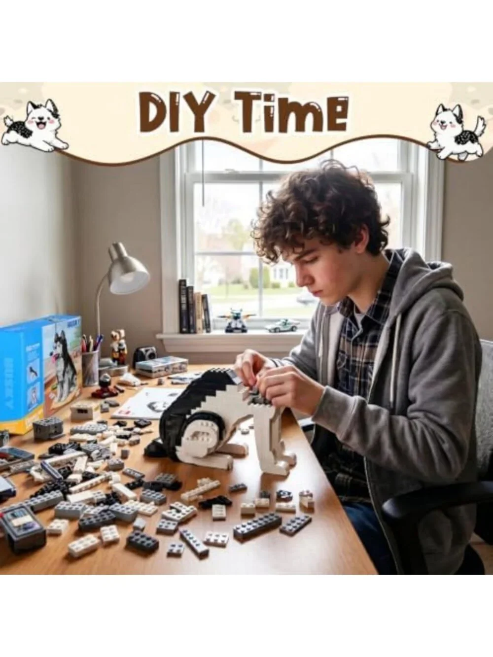 Realistic Dog Model Kit - 1439-Piece Building Blocks Set for Creative Play